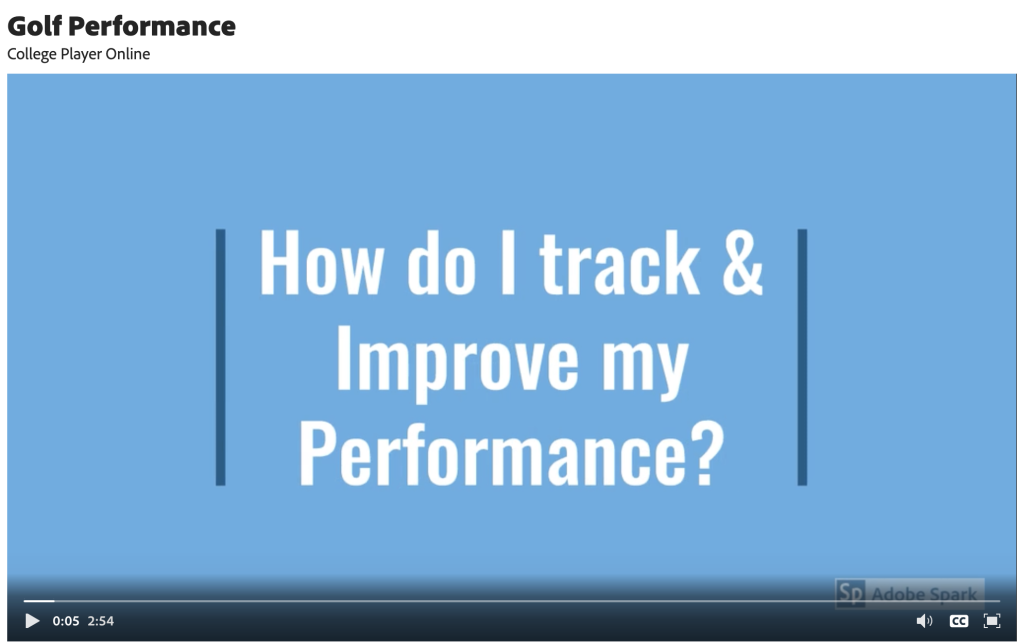 Golf Performance tracking